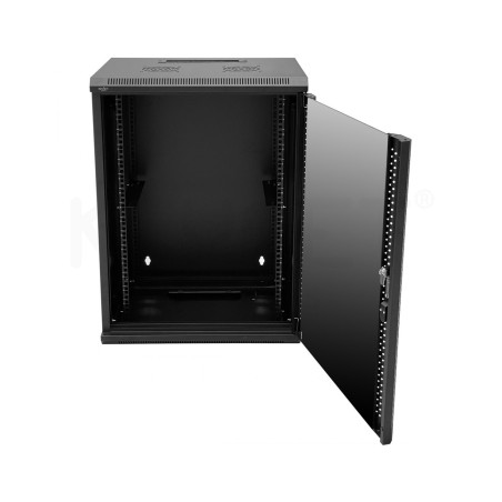 Armario rack mural 19" Keynet FR6-C1564-GS - 15U, 600x450x800mm, puerta cristal, montado
