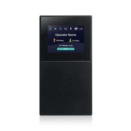Router 5G portátil, Wifi 6 (AX1800), 4500mAh Li-ion, Nano-SIM, USB 3.1 C, 2.4" pantalla LCD