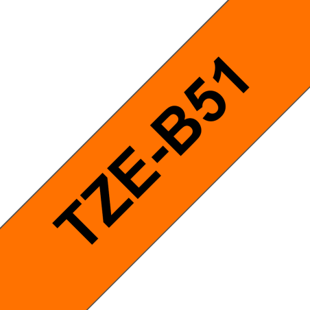Cinta Fluorescente. Texto negro sobre fondo Naranja. 24mm (5mts de largo)