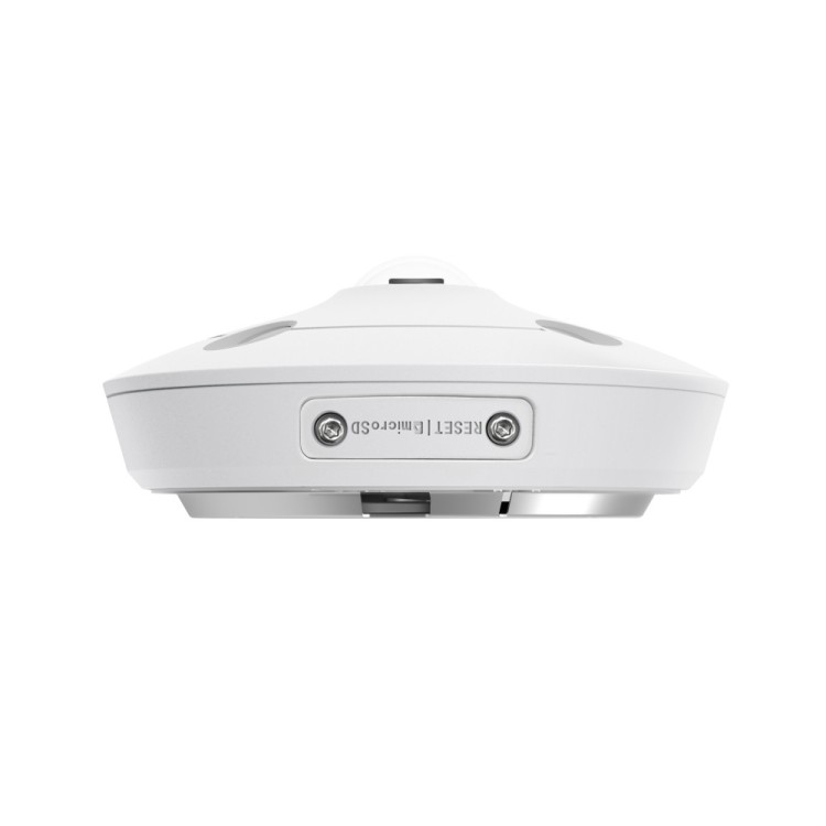 Cámara IP domo Fisheye, 5Mpx, Lente 1.44mm, IR 30mts. IP67, IK10. Smart Event. Audio
