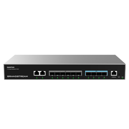 Switch de agregación L3, x2 Gb x6SFP y x4 SFP+. Enrutamiento dinámico RIP y OSPF. Para Rack