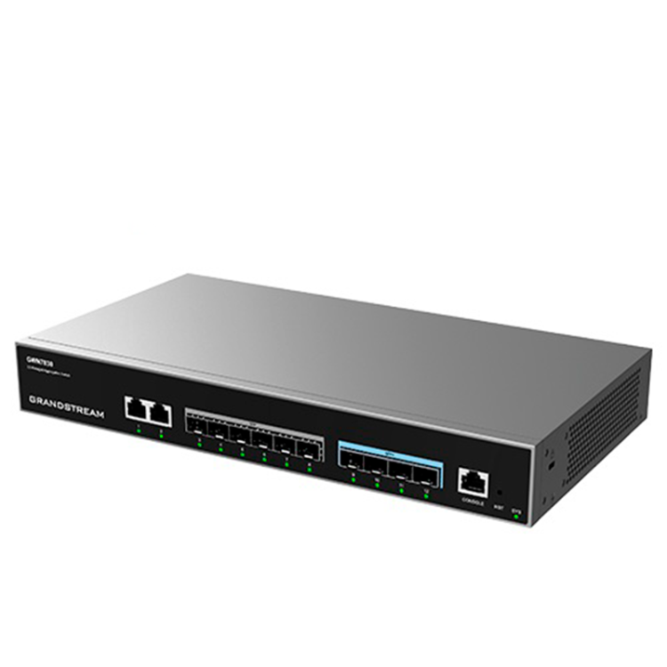 Switch de agregación L3, x2 Gb x6SFP y x4 SFP+. Enrutamiento dinámico RIP y OSPF. Para Rack