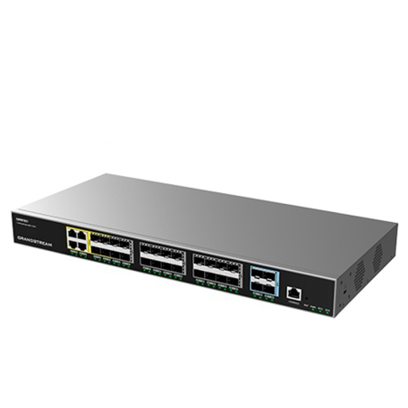 Switch de agregación L3, x4 Combo Gb, x24 SFP y x4 SFP+. Enrutamiento dinámico RIP y OSPF. Para Rack