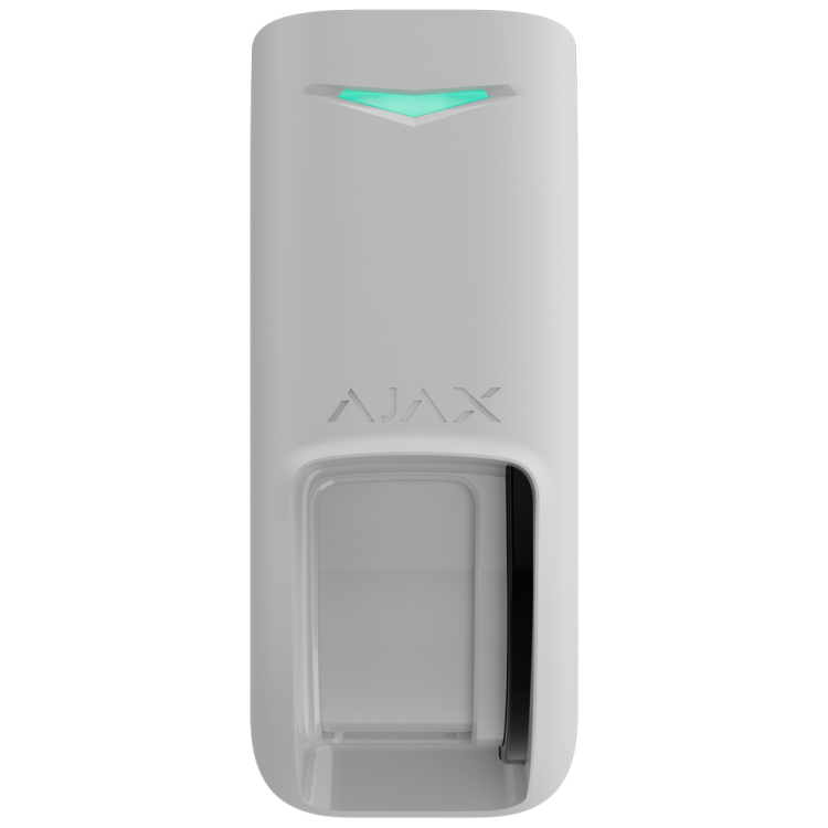 Detector tipo cortina exterior Ajax AJ-CURTAINOUTDOOR-W - doble tecnología, 12 m, IP55, blanco