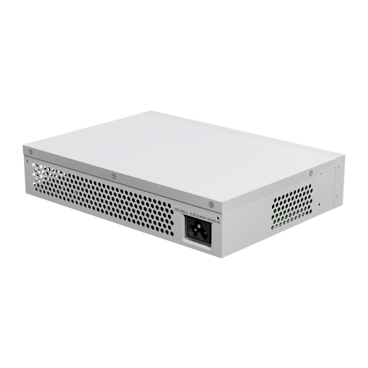 Cloud Smart Switch con x16Gb, x2 SFP+, SwitchOS, L5. 10" (instalable en Rack de 19" con accesorios