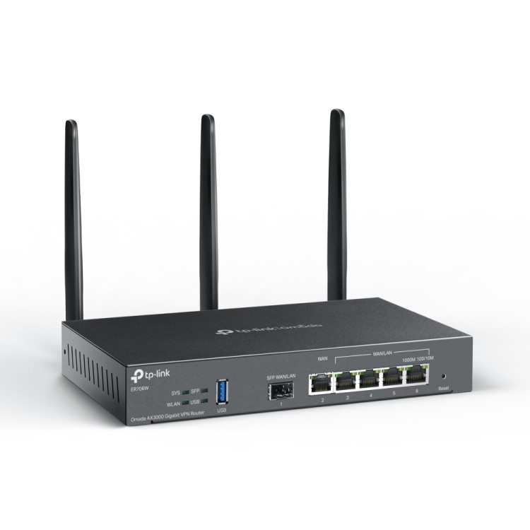 Router VPN OMADA WIFI AX3000, x1 SFP, x5 Gb, OMADA MESH