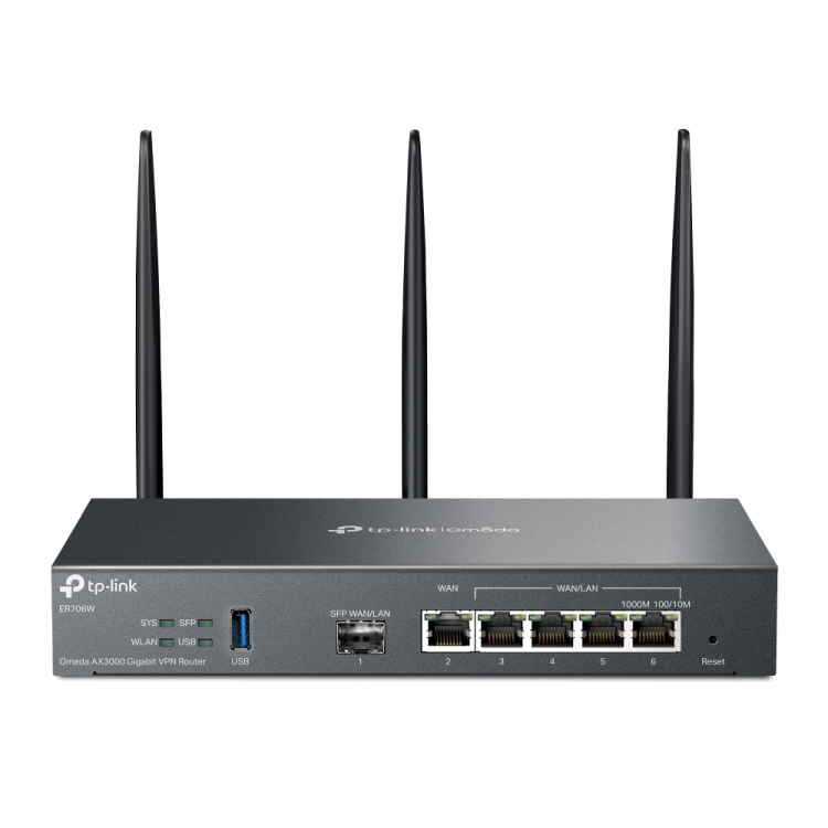 Router VPN OMADA WIFI AX3000, x1 SFP, x5 Gb, OMADA MESH