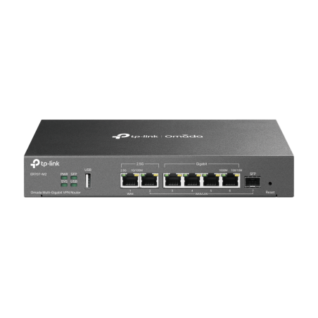 Router VPN Omada, x1 WAN 2,5 Gb, x1 WAN/LAN 2,5Gb, x1 WAN/LAN SFP, x4 Gb WAN/LAN, x1 USB 2.0