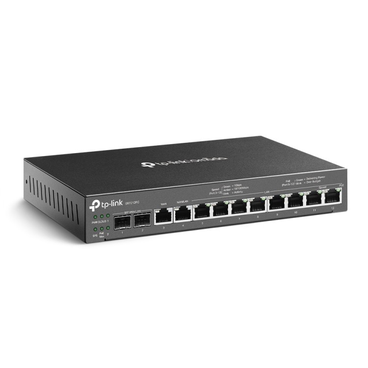 Gateway VPN Omada TP-Link ER7212PC - 8 PoE+, 2 SFP, CPU Dual-core 1.2GHz, controlador integrado