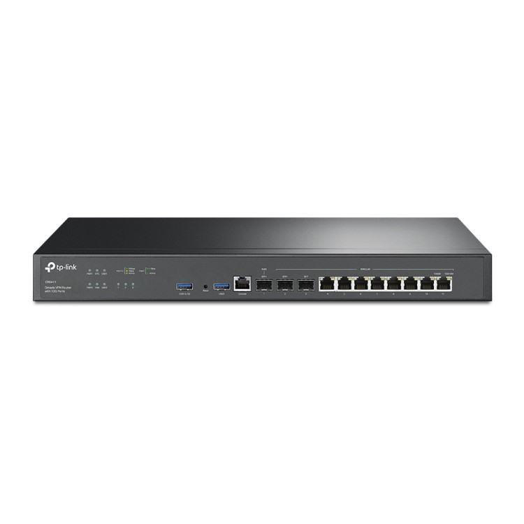 Router VPN OMADA, x2 10Gb SFP+, x1 WAN/LAN SFP, x8Gb WAN/LAN, x1 consola RJ45, x2 puertos USB