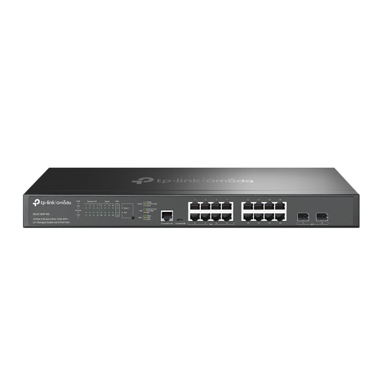 Switch Gestionable L2+ OMADA de x8 2.5Gbps POE+ (240w), x8 2.5 Gbps, x2 SFP+, puertos consola, L2+