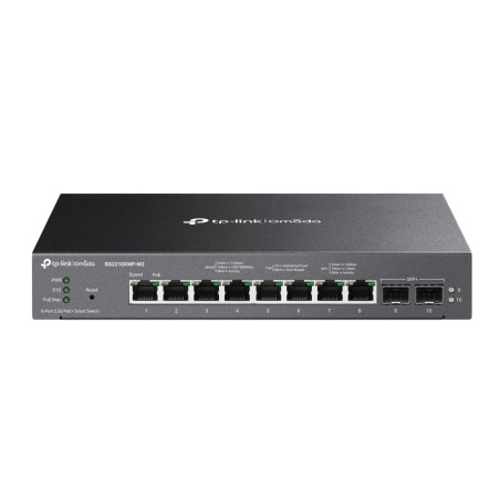Smart Switch OMADA POE 160W, x8 puertos 2.5Gb PoE+, x2 SFP+. Sobremesa o pared