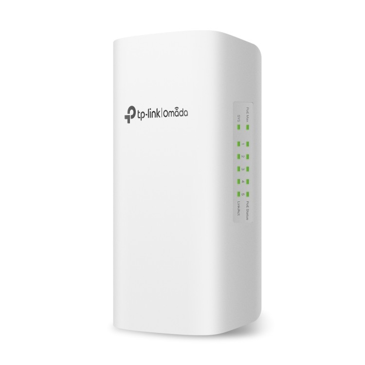 Smart Switch OMADA de exterior IP55, de x1 puerto POE ++ IN, x4 Puertos POE+ Out. POE extender 200mts.