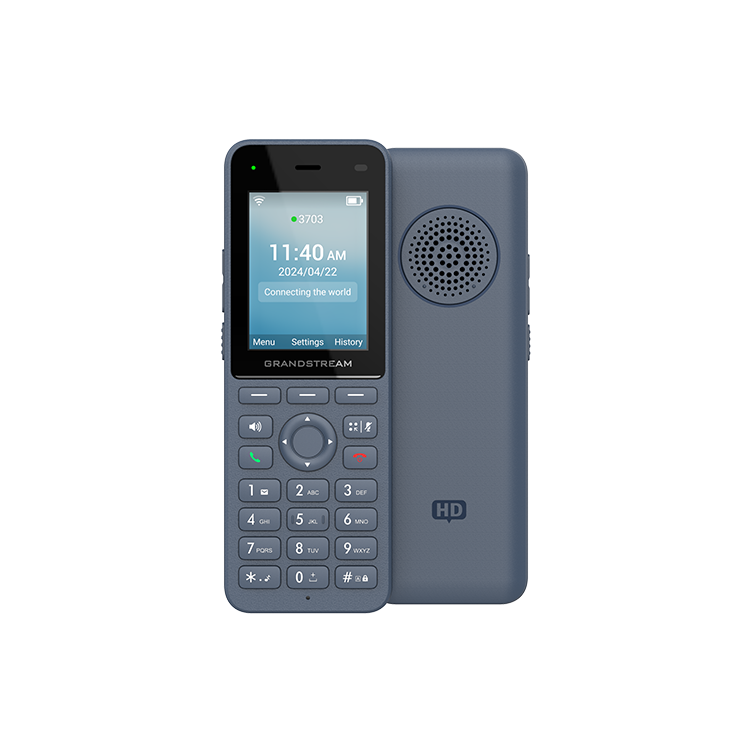 Teléfono IP Wi-Fi 6 AX 3 cuentas SIP, Batería 3000 mAh, USB-C, Roaming 802.3k/r/v, WPA3