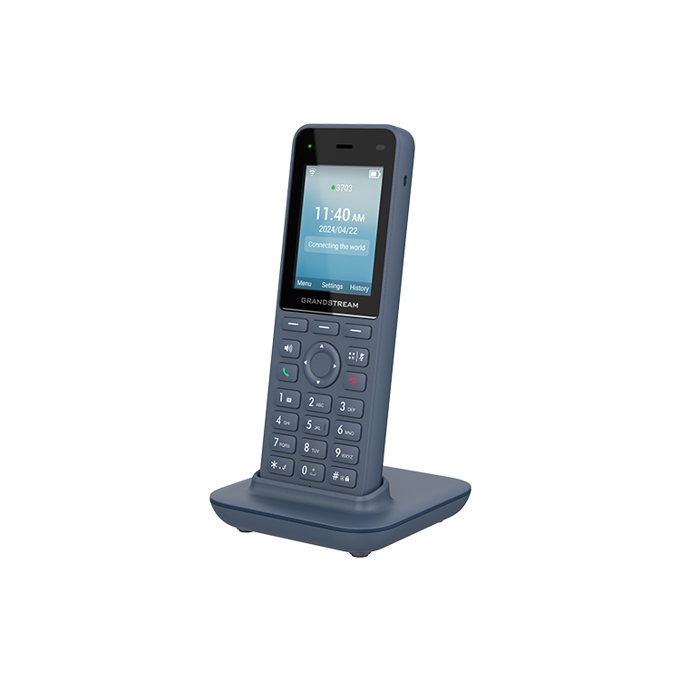 Teléfono IP Wi-Fi 6 AX 3 cuentas SIP, Batería 3000 mAh, USB-C, Roaming 802.3k/r/v, WPA3