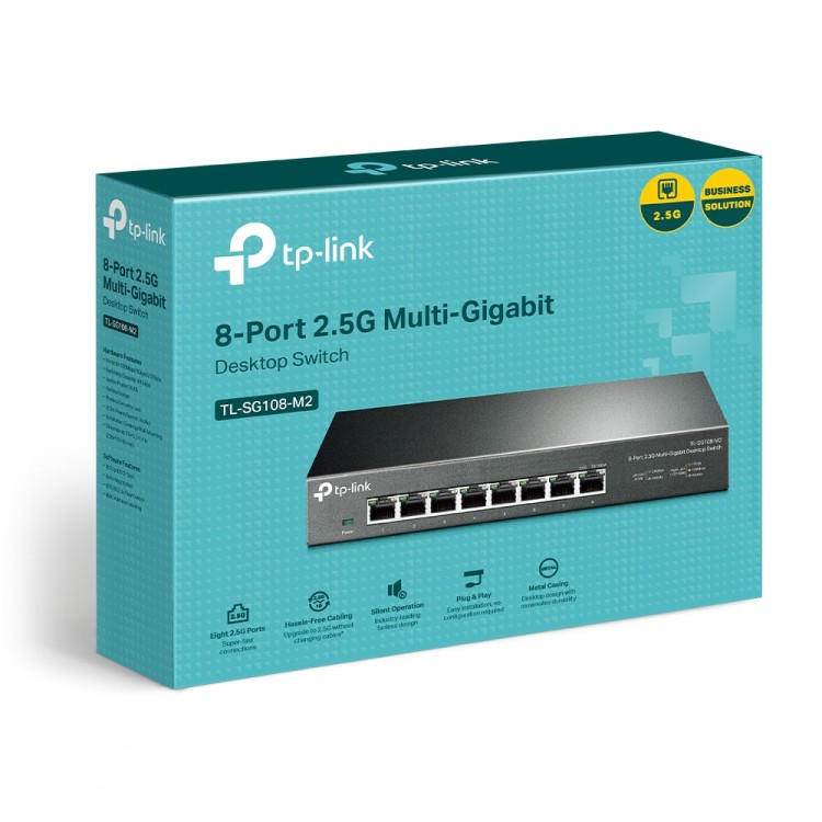 Switch para sobremesa con 8 puertos 2.5Gb, caja metálica