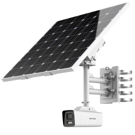 Cámara IP/4G bullet ANPR matrículas, 4MPx, Lente 2.8-12mm IR 30mts, H.265+. IP66 + Kit solar autónomo.