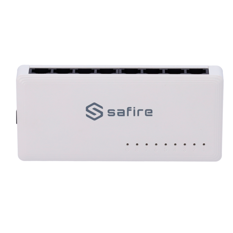 Switch 8 puertos 10/100/1000 Mbps. Sobremesa y pared