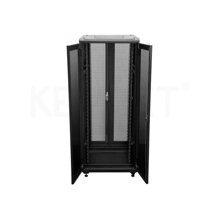 Rack de suelo de 19",47U, F800 / AN 800 / AL 2277mm, carga 800kgs. Puerta delantera y trasera de rejilla