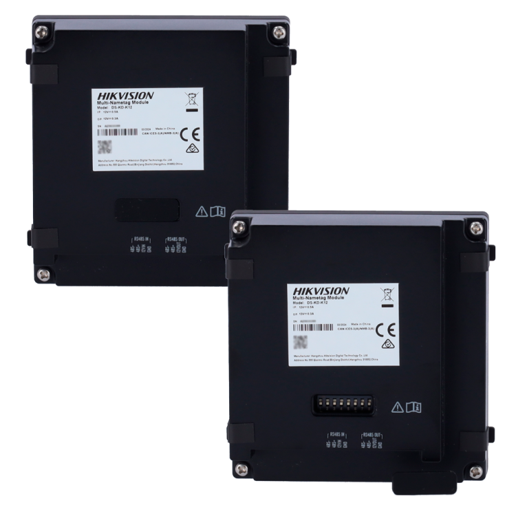 Módulo de 12 pulsadores para placas modulares Hikvision.