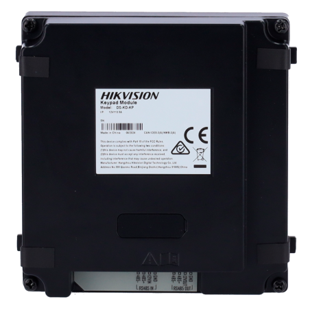 Teclado numérico Hikvision DS-KD-KP - Control de acceso, módulo de videoportero, exterior IP65, alimentación 4 hilos Teclado numérico Hikvision DS-KD-KP - Control de acceso, módulo de videoportero, exterior IP65, alimentación 4 hilos