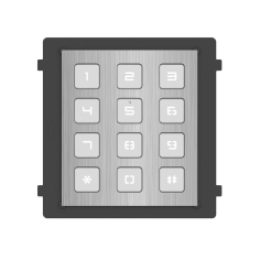 Teclado numérico Hikvision DS-KD-KP/S - Control de acceso, módulo de videoportero, acero inoxidable, exterior IP65