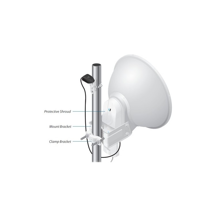 Antena parabólica Airfiber 5GHz, 378mm, 23dbi, 10º con radomo integrado, RPSMA