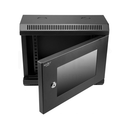 Rack de pared 10", 6U, F140 / AN350 / AL285, carga 25kg, vacío. Montado