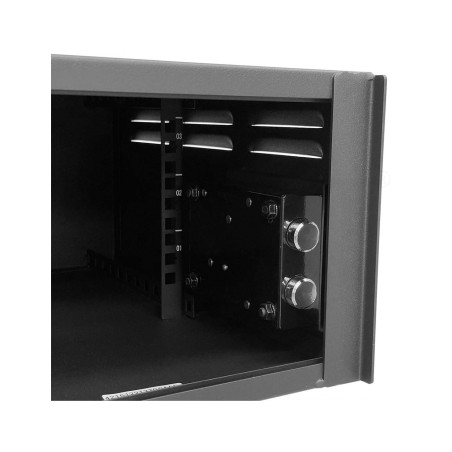 Rack Pared Seguridad, 19" 3U, F400 / AN560 / AL190mm, cerradura con llave numerada (única por rack)