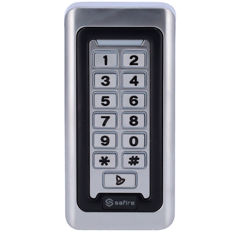 Control de acceso autónomo acceso por teclado y EM RFID, PIN y App. Salida relay, Wiegand 26 y WiFi. IP68