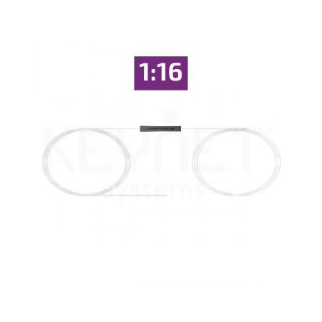 Splitter óptico 1x16 fibra desnuda G657A2, 250u, 1.5mts entrada y salida. Pérdida 10.1dB