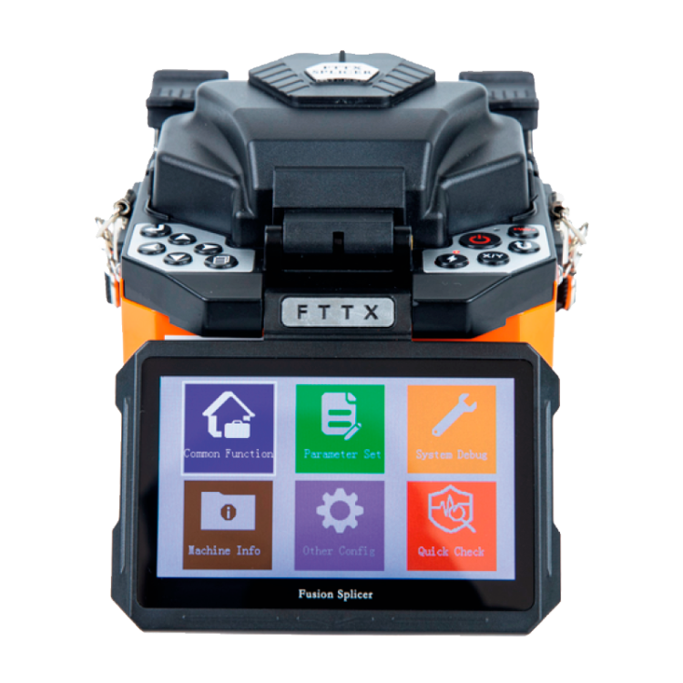 Fusionadora compacta de fibra óptica con fusión por núcleo. 4 motores. Ideal para planta externa, altas FTTH e ICT2