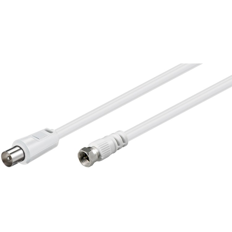 Cable de antena coaxial TV M-M blanco 1.