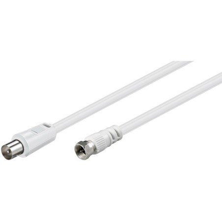 Cable de antena coaxial TV M-M blanco 1.
