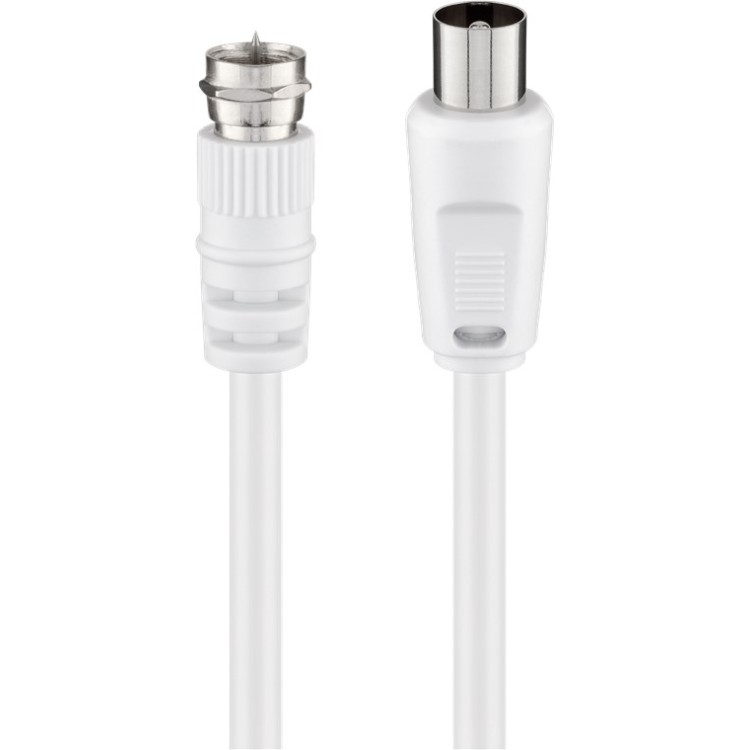 Cable de antena coaxial TV M-M blanco 1.
