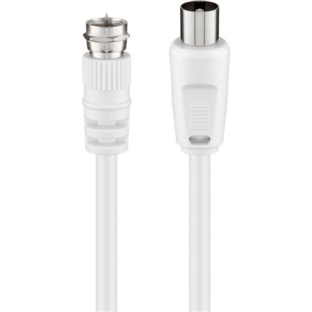 Cable de antena coaxial TV M-M blanco 1.
