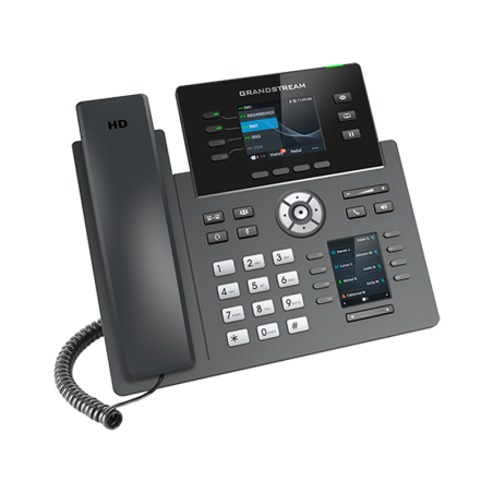 Teléfono IP de 4 cuentas SIP con WiFi AC, x2Gb PoE integrado, Bluetooth 5, Pantallas LCD duales