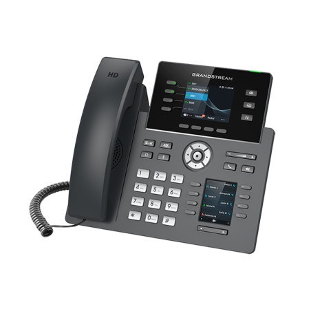 Teléfono IP de 4 cuentas SIP con WiFi AC, x2Gb PoE integrado, Bluetooth 5, Pantallas LCD duales