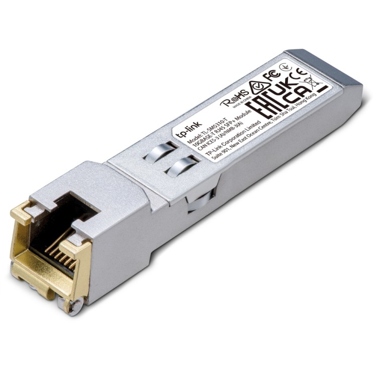 Módulo SFP+ 10GBASE-T RJ45. Hasta 30m (transmisión sobre cable de cobre Cat6a o superior)