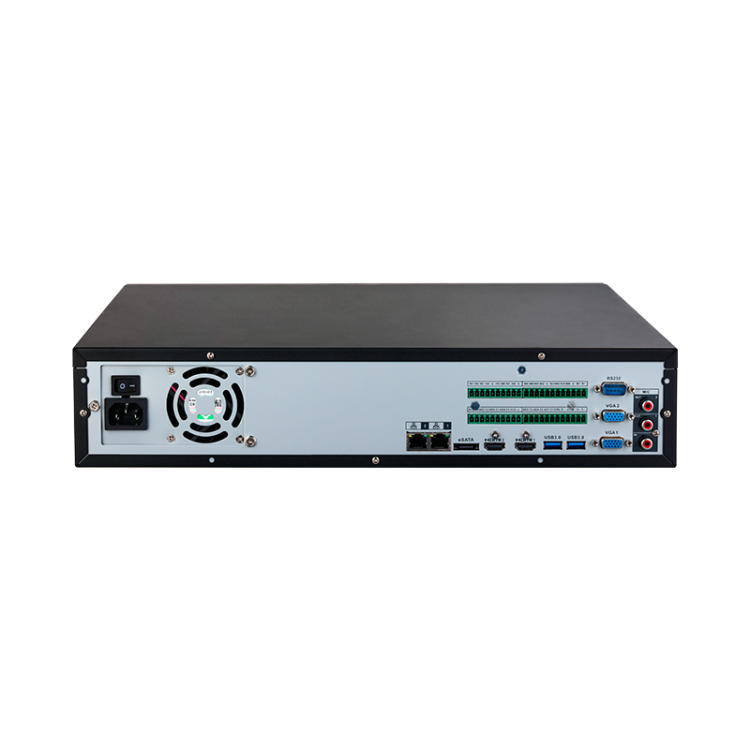 NVR 64ch IP hasta 32Mpx, 384Mbps, H.265+, 8 HDD