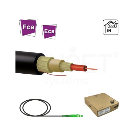 Pigtail SC/APC, G657A2, para exterior (PE), doble cubierta, 80mts. Negro