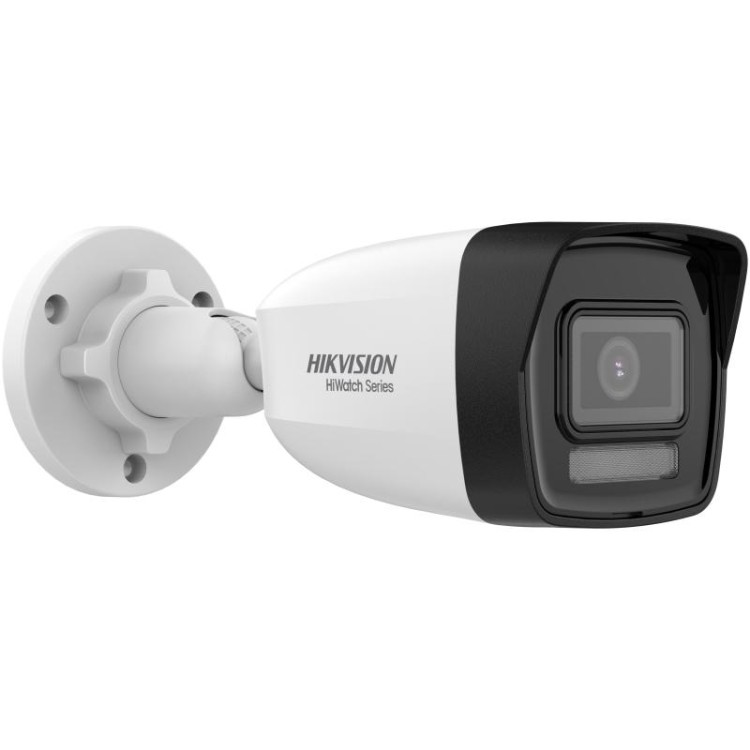 Cámara IP bullet HiWatch HWI-B180HA-LU - 8 MP, luz híbrida, detección personas, PoE