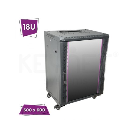 Rack de pared/suelo High Qaulity de 19", 18U, F600 / AN 600 / AL 905mm, carga 60kg, Montado