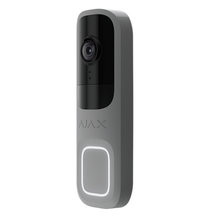 Vídeo timbre AJAX DOORBELL GREY - Cámara 4MP, con IA, Wi-Fi 2.4Ghz, visión nocturna, audio HD, app móvil