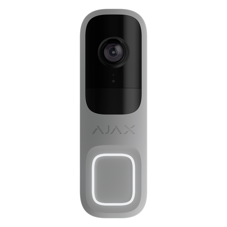 Vídeo timbre AJAX DOORBELL GREY - Cámara 4MP, con IA, Wi-Fi 2.4Ghz, visión nocturna, audio HD, app móvil