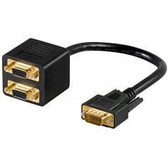 Conexión VGA macho a 2x VGA hembras