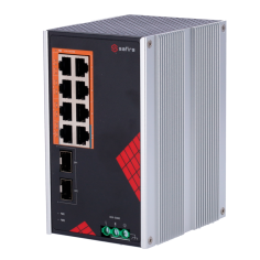 Switch Industrial de 8 puertos 10/100/1000 HIPOE 130W, x2 SFP Gigabit. DIN