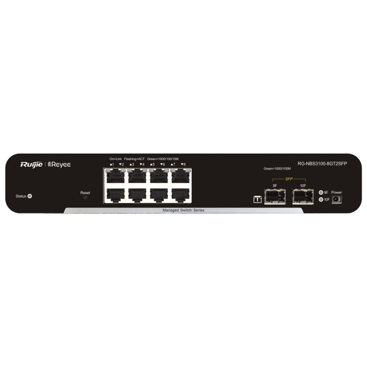 Switch Gestionable L2, 8 puertos Gigabit, x2 puertos SFP ,para rack 19"