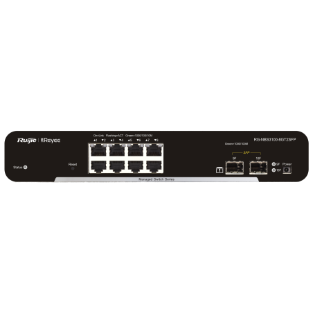 Switch Gestionable L2, 8 puertos Gigabit, x2 puertos SFP ,para rack 19"