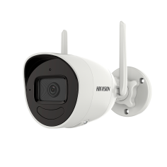 Cámara IP bullet Wifi, 4MPx, IR 30mts, 2.8mm, H.265+.  IP66, Audio bidireccional. WiFi